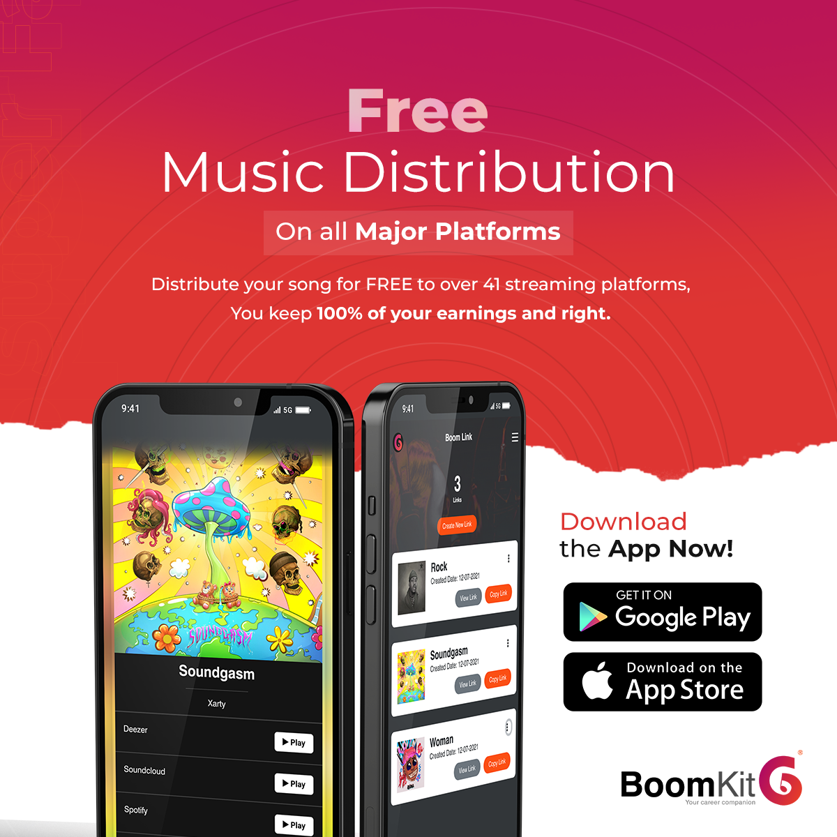 Boomkit music distribution for independent artists